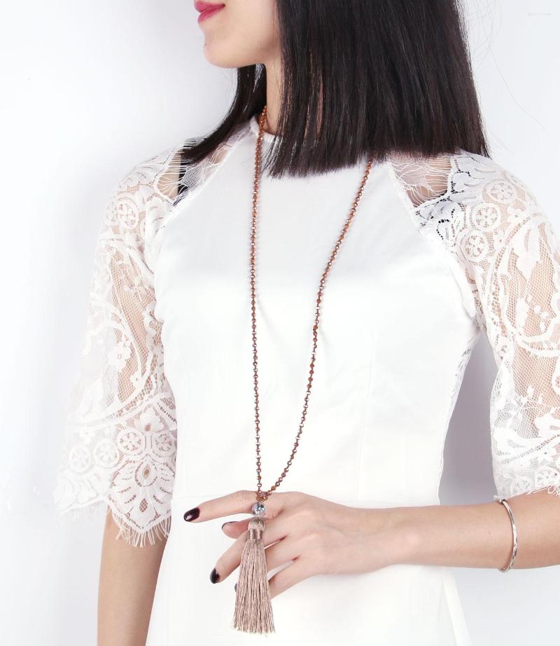 

Chains KELITCH Simple Women Tassel Pendant Necklaces Shell Pearl Chain Necklace Colorful Handmade Beach