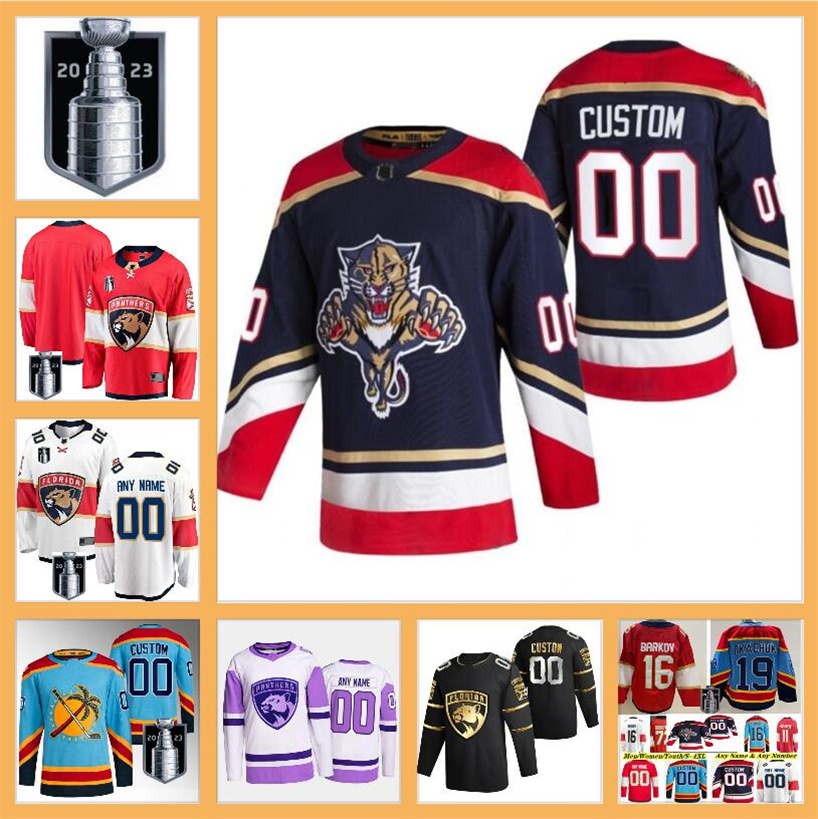 

2023 Stanley Cup Final Hockey Jersey leksander Barkov Matthew Tkachuk MNHLZZ Sergei Bobrovsky Carter Verhaeghe Sam Bennett Reinhart Brandon Montour Aaron Ekblad, Color