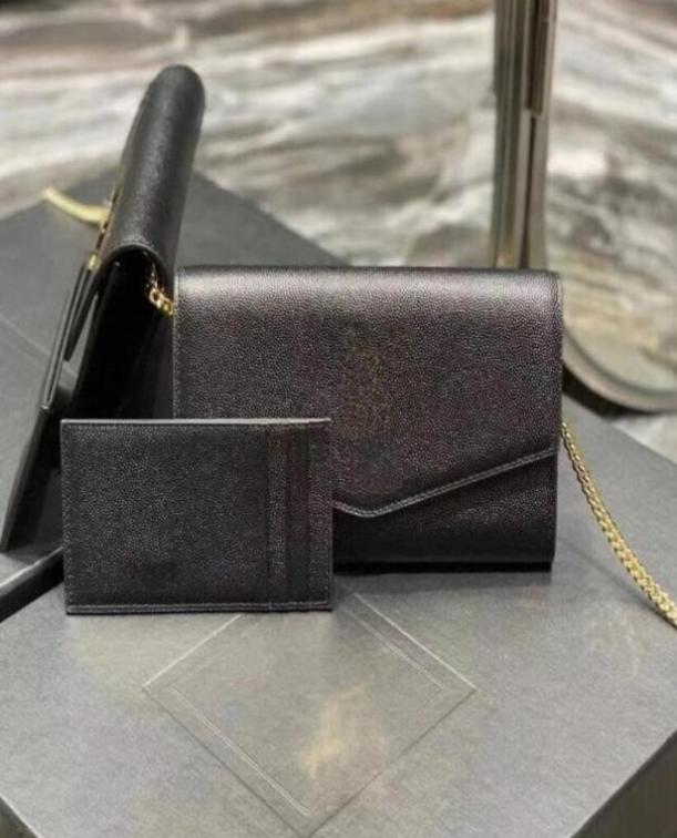 

High Quality Women Bag Handbag Small Purse original box genuine leather chain shoulder messenger clutch with card holder slot woma7982558, Sky blue