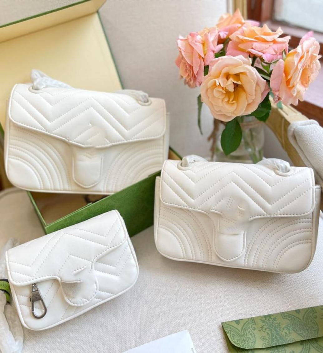 

Chains Bags Marmont cross body Luxury Designer Brand Fashion Shoulder belt mini Bags Handbags Women letter purse phone bag wallet 7869886, White