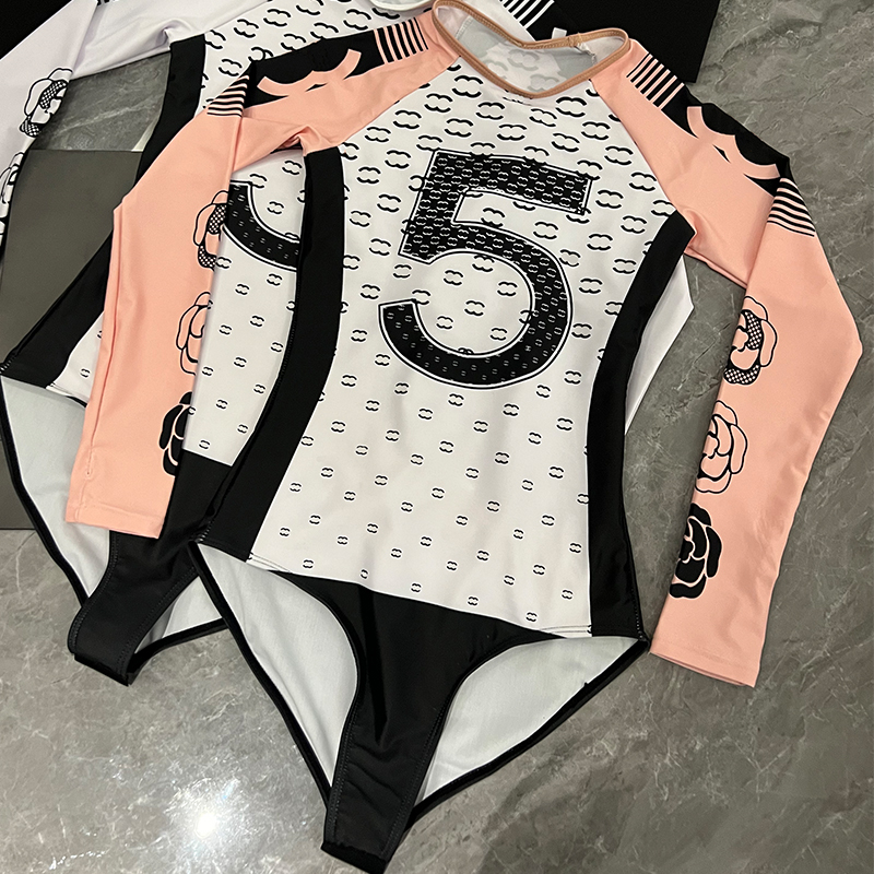 Luxury swimsuit Women Bikinis C Swimwear Designer Bathing Suits Long Sleeved Swimsuits One piece Bikini Summer Swimsuits Beach Wear-image-872056954