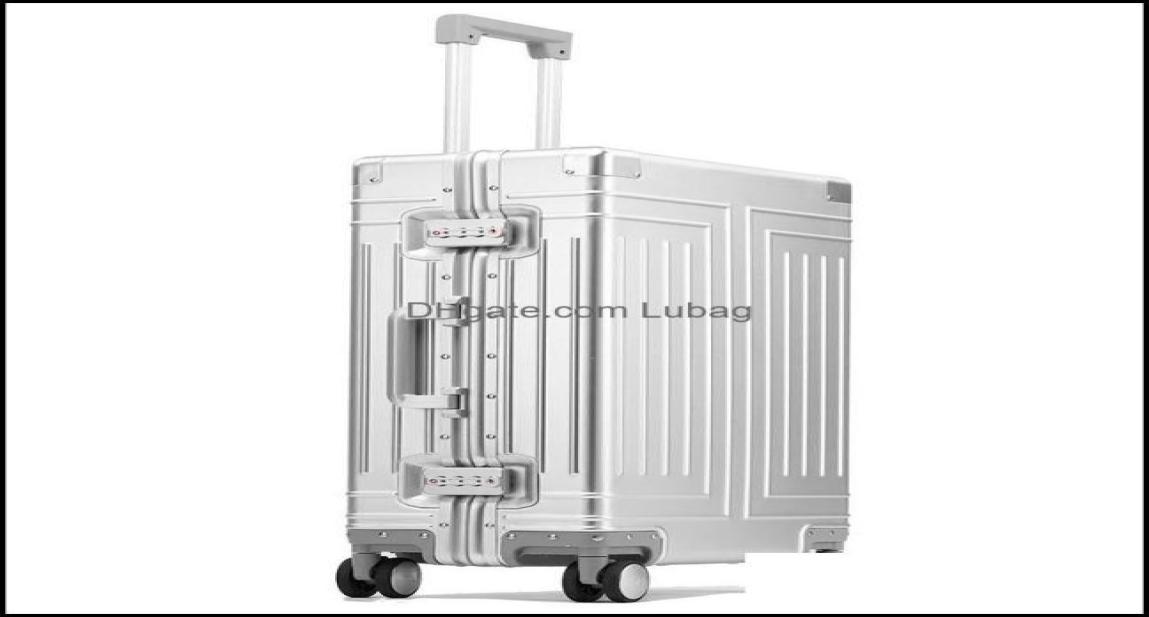 

Suitcases HighGrade 100 Aluminum Rolling Lage For Boarding Spinner Travel Suitcase With Wheels Lubag Drop Delivery 2021 Bags Lu2214476