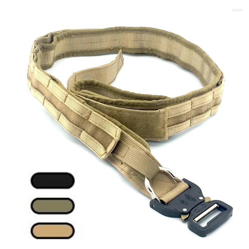 

Waist Support Army Tactical Belt Quick Release Military Training Molle Heavy Duty Outdoor Shooting Hiking Hunting Sports, Army green 01