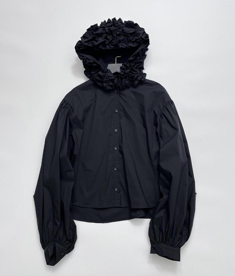 

Women' Jackets 2023 Spring Summer Women Coat Designer Black White Hooded Jacket