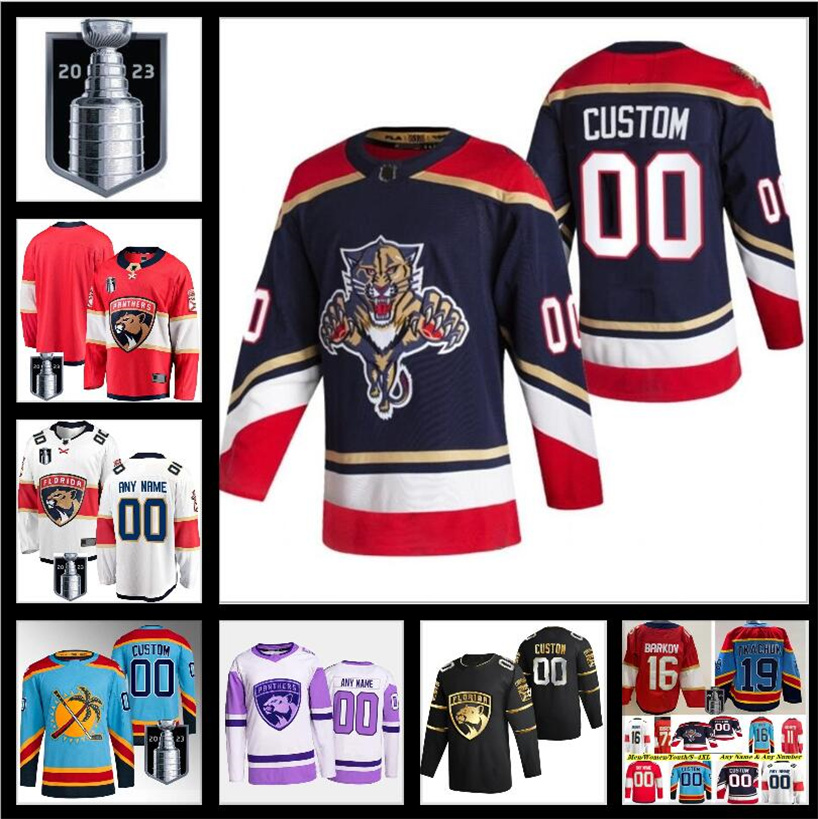 

2023 Stanley Cup Final Hockey Jersey leksander Barkov Matthew Tkachuk MNHLKK Sergei Bobrovsky Carter Verhaeghe Sam Bennett Reinhart Brandon Montour Aaron Ekblad, Color