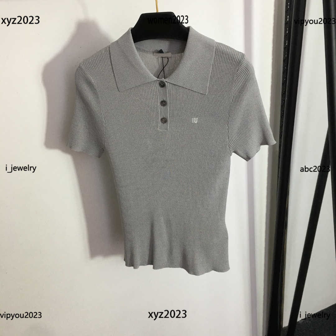 

woman Lapel tees high quality Chest letter print Knitted Polo Size -L Fashion designer short sleeved T-shirt New Products May25, #1