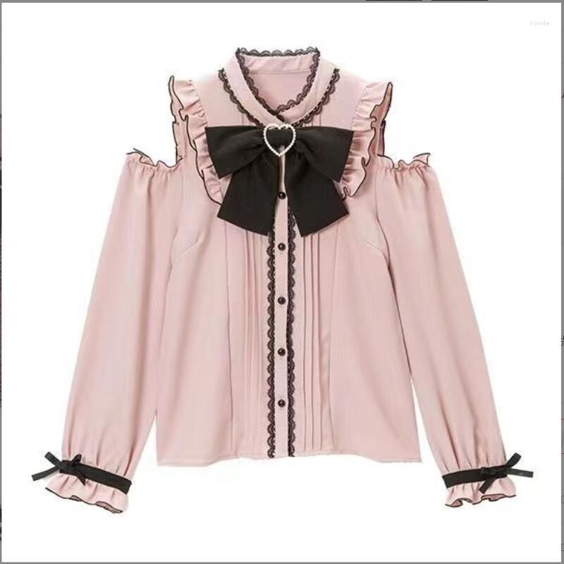

Women' Blouses Elegant And Youth Woman 2023 Spring Off-the-shoulder Shirt Stylish Women' Blouse Pretty Well P952, Pink