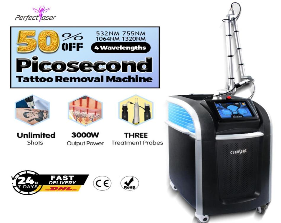 

2022 professional Picolaser Tattoo Removal Machine beauty spot laser pigment remove 3 probes equipment ce5495535