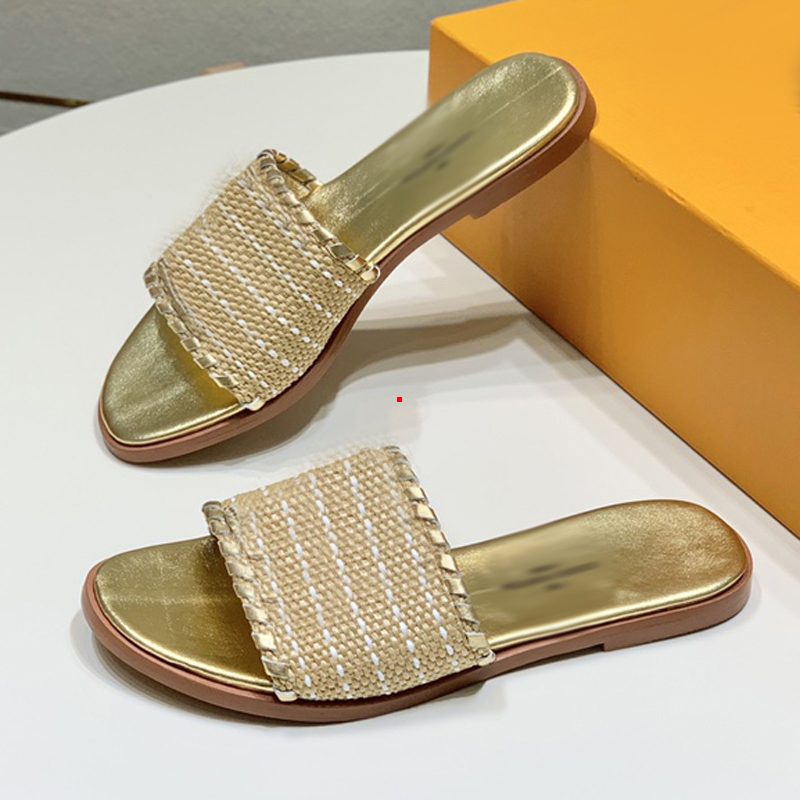 

2023 Fashion Luxuries Designers Summer Flat Slipper Sheepskin Diamond Lattice Women Designer Sandals Genuine Leather Shoes With Box -163, Picture color
