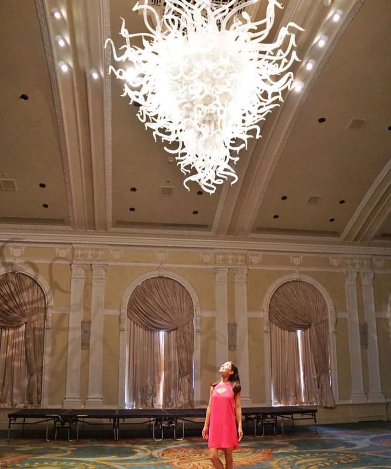 

Contemporary Blown Glass Modern Brass Chandelier High Ceiling 110v-240v LED Bulbs Hanging Cheap Pendant Lamps