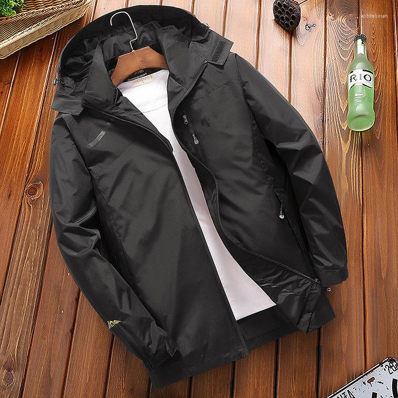 

Men's Jackets Men's Hiking Windbreaker Jacket Spring Autumn Outdoor Tourism Mountain Waterproof Clothes Casual Breathable Hooded Coat, Beige