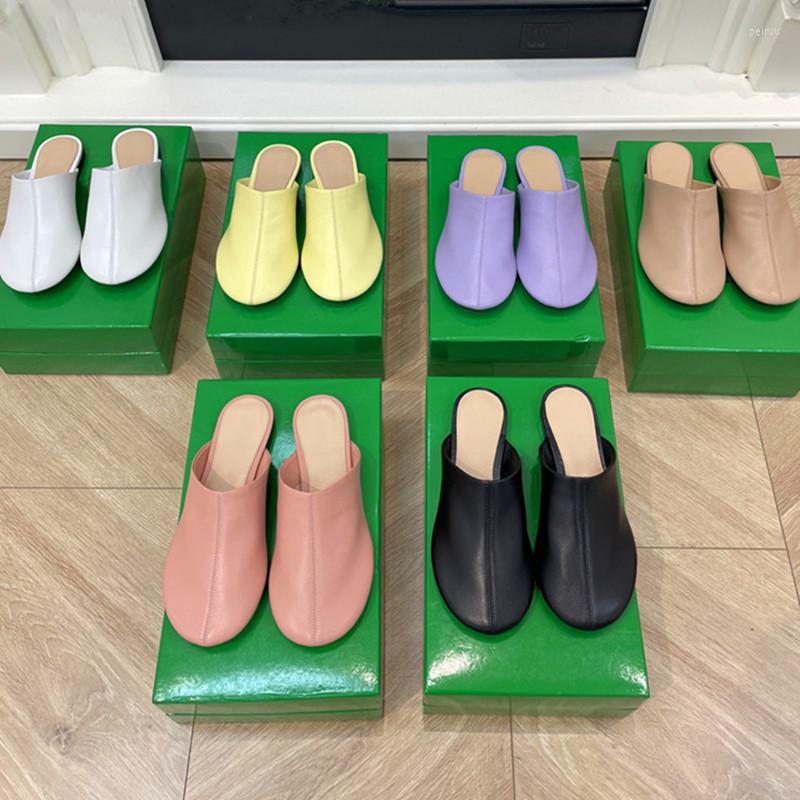 

Slippers Summer Ladies Flat Round Head Black White Pink Purple Fashion Casual