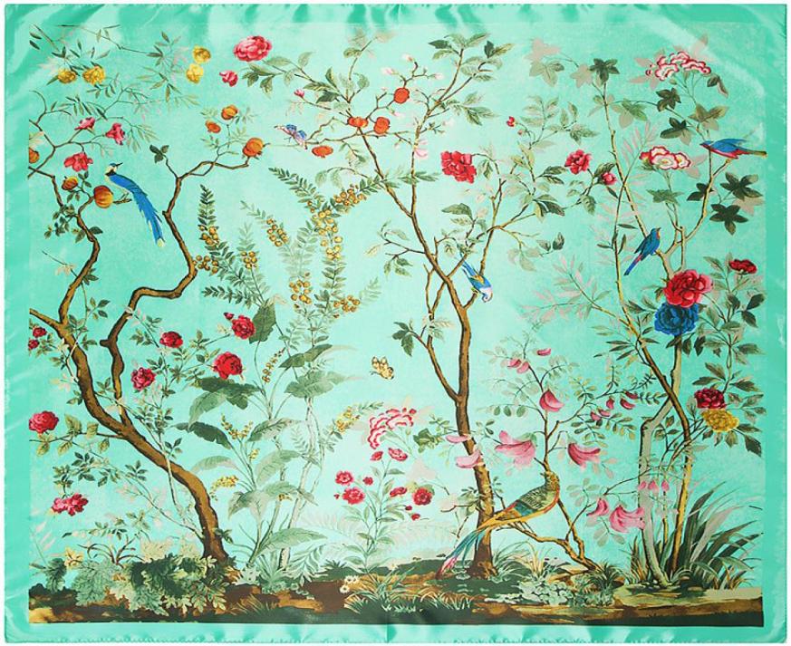

Silk Scarf 90cm 90cm New Flower and Bird Jungle Horse Womens Artificial Silk Large Kerchief Silk Scarf Scarf8922819
