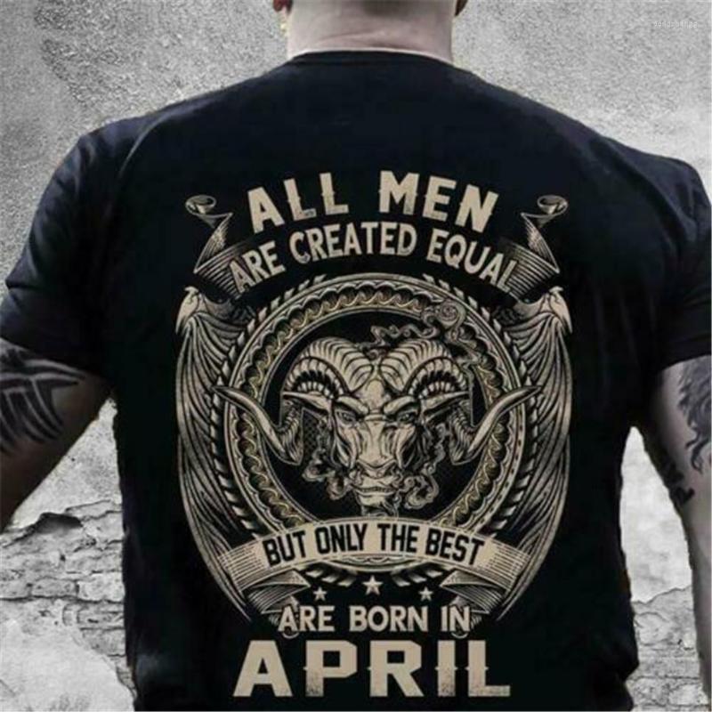 

Men' T Shirts All Men Are Created Equal But Only The In April T-Shirt Cotton Streetwear Tee Shirt, New shirsx113199