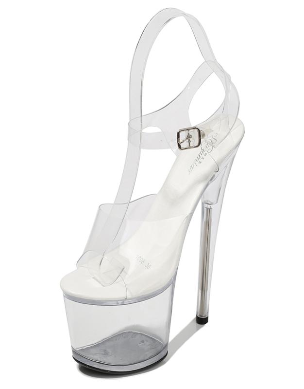 

Walking Show Stripper Heels Clear Shoes Woman Platforms High Heels Sandals Women Sexy Big Yard Fish Mouth Shoes 2020 New8494640, Black