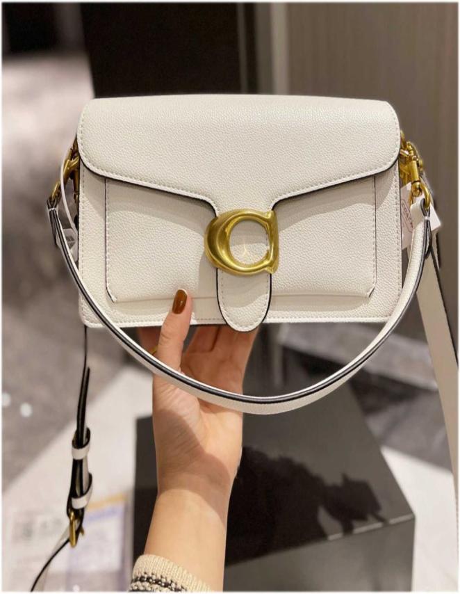 

High Quality Luxury Designer Bags Leather Female 2022 Fashion Trendy Crossbody Tabby Shoulder Bag with box1394477, Ivory