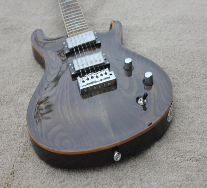 

Custom Paul Smith Trans Black Ash Top Electric Guitar Rosewood Fingerboard Abalone Birds Inlay Natural Wood Binding Double Locki1748410