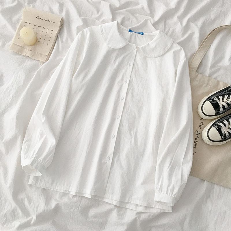 

Women's Blouses Wholesale 2023 Spring Autumn Fashion Casual Ladies Work Women Blouse Woman Overshirt Female OL Long Sleeve Vy0604, White