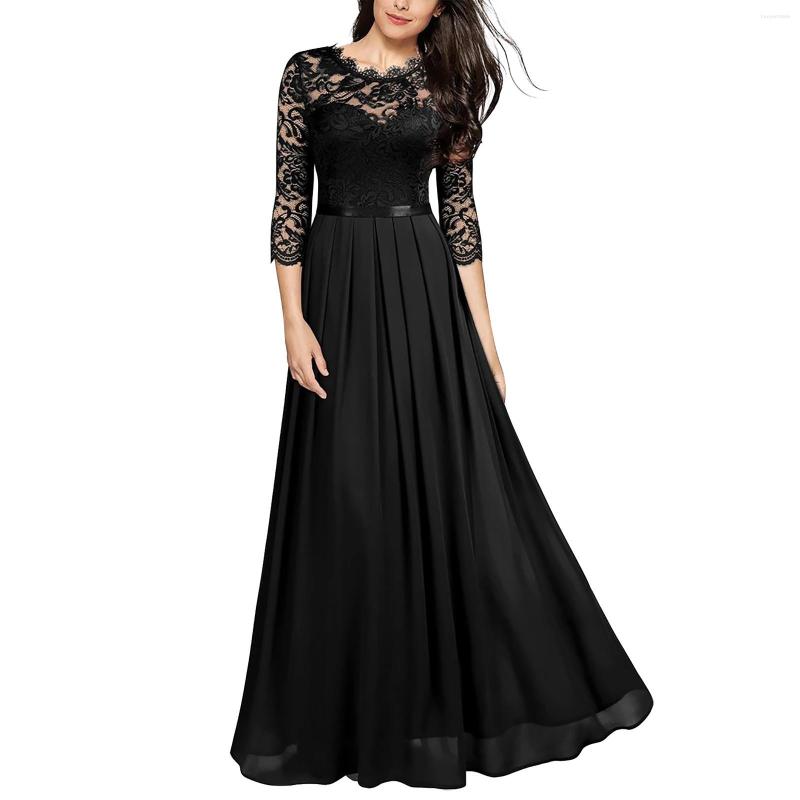 

Casual Dresses Sexy V Neck Lace Chiffon Long Dress For Women 2023 Strap Vintage Half Sleeve Princess Court Wedding Guest, Red