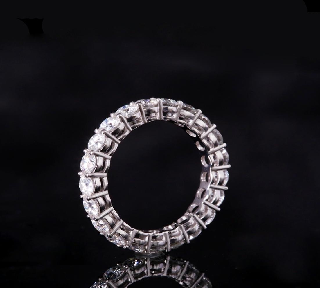 

AEAW Solid silver 925 Luxury 3mm 01ct tatol 2ctw3ctw Engagement Ring Wedding Moissanite Full Enternity Diamond Band For Women 209293312