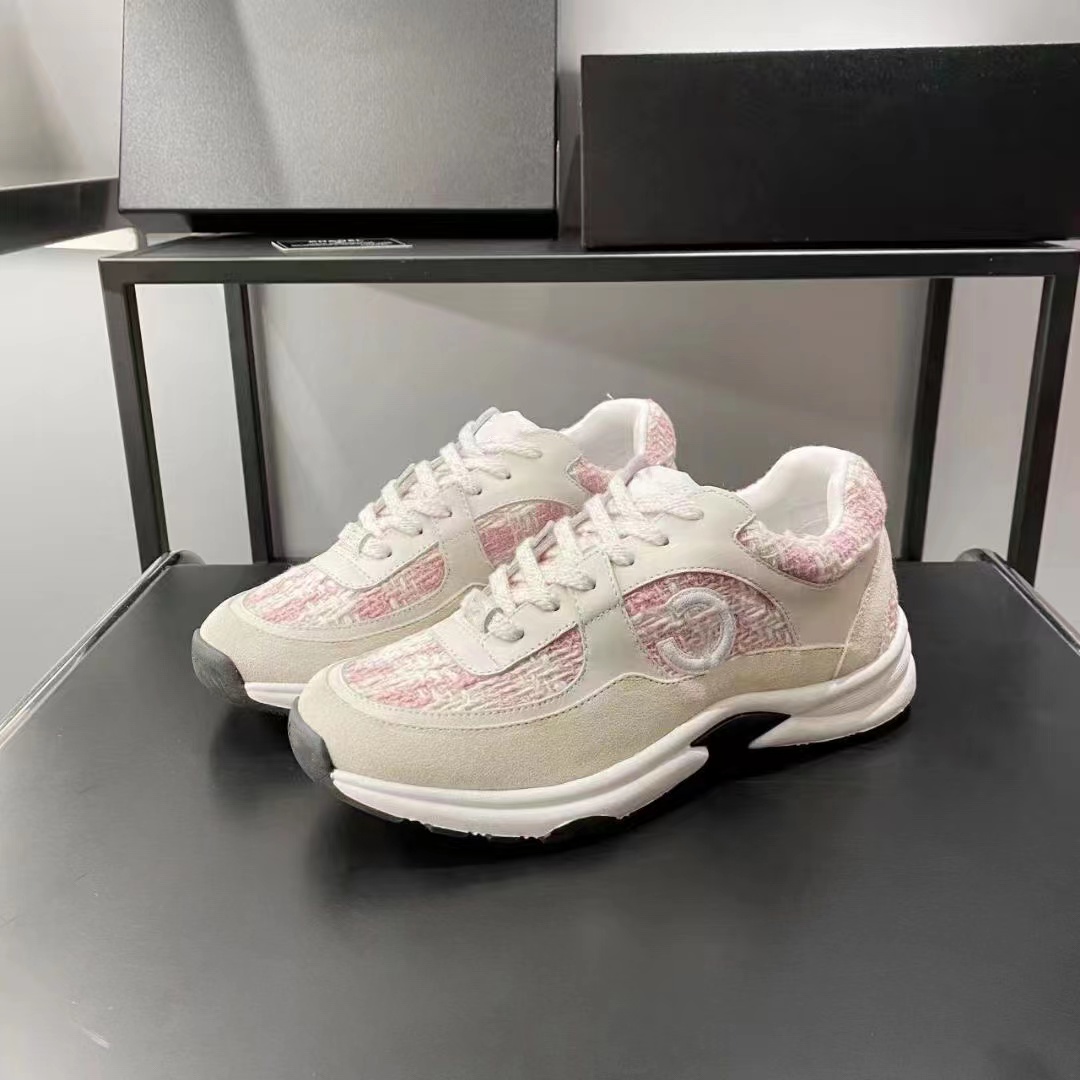 

2023 Designer Running Shoes Fashion Channel Sneakers Women Luxury Lace-Up Sports Shoe Casual Trainers Classic Sneaker Woman Ccity gsfs 35-45