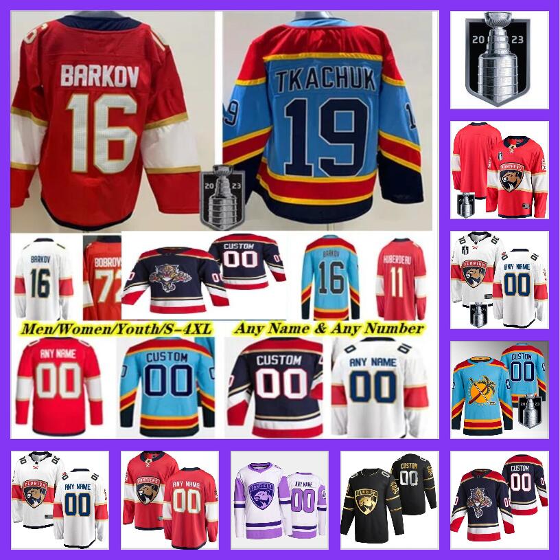 

Stanley Cup Final Hockey Jersey Ice Hockey Matthew Tkachuk Jerseys MNHLML Aaron Ekblad Aleksander Barkov Sergei Bobrovsky Navy Blue Red White Stitched For Man, Color