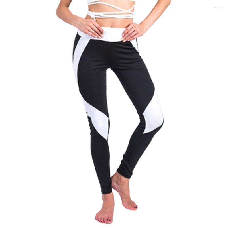 

Active Pants Women Yoga Fashion Patchwork Breathable Fitness Athletic Leggings Stretchy Skinny Bottoming Trousers For Gym Sports, Black