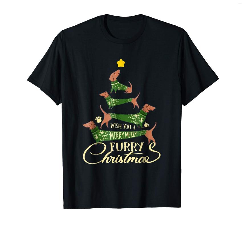 

Men' T Shirts Dachshund Furry Christmas Tree Shirt Gift For Women Men-Men' T-Shirt-Black, Men-darkpurple