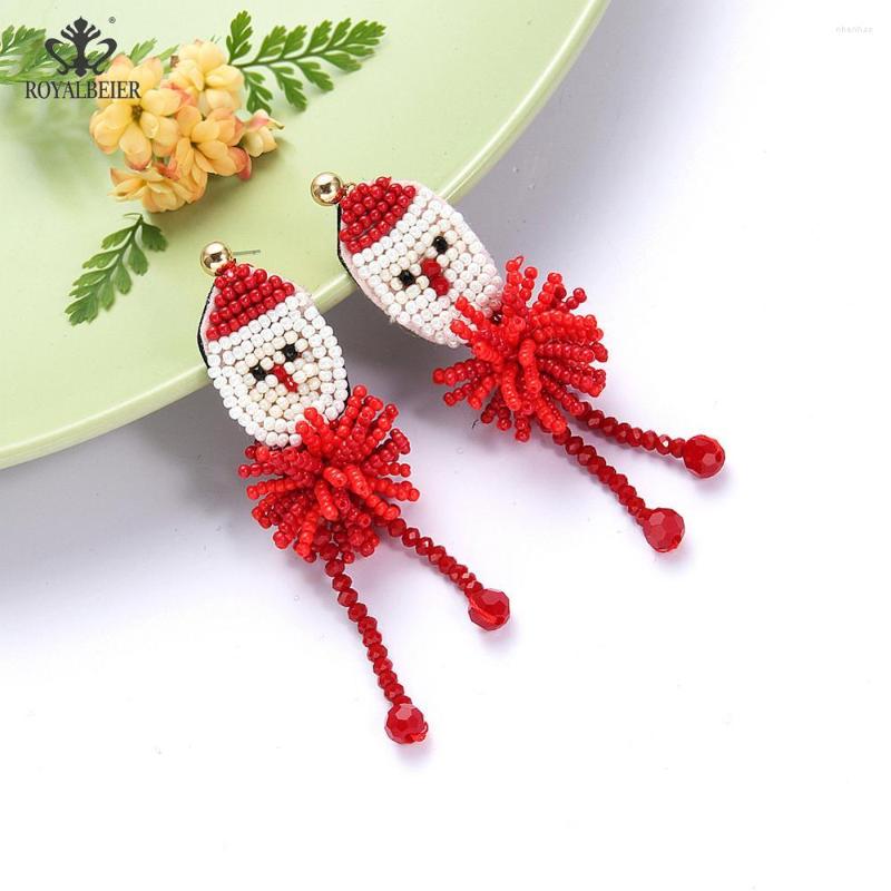 

Dangle Earrings Christmas Long Tassel Drop Earring Girls Party Boho Bead Santa Claus Women Wedding Crystal Jewelry Wholesale