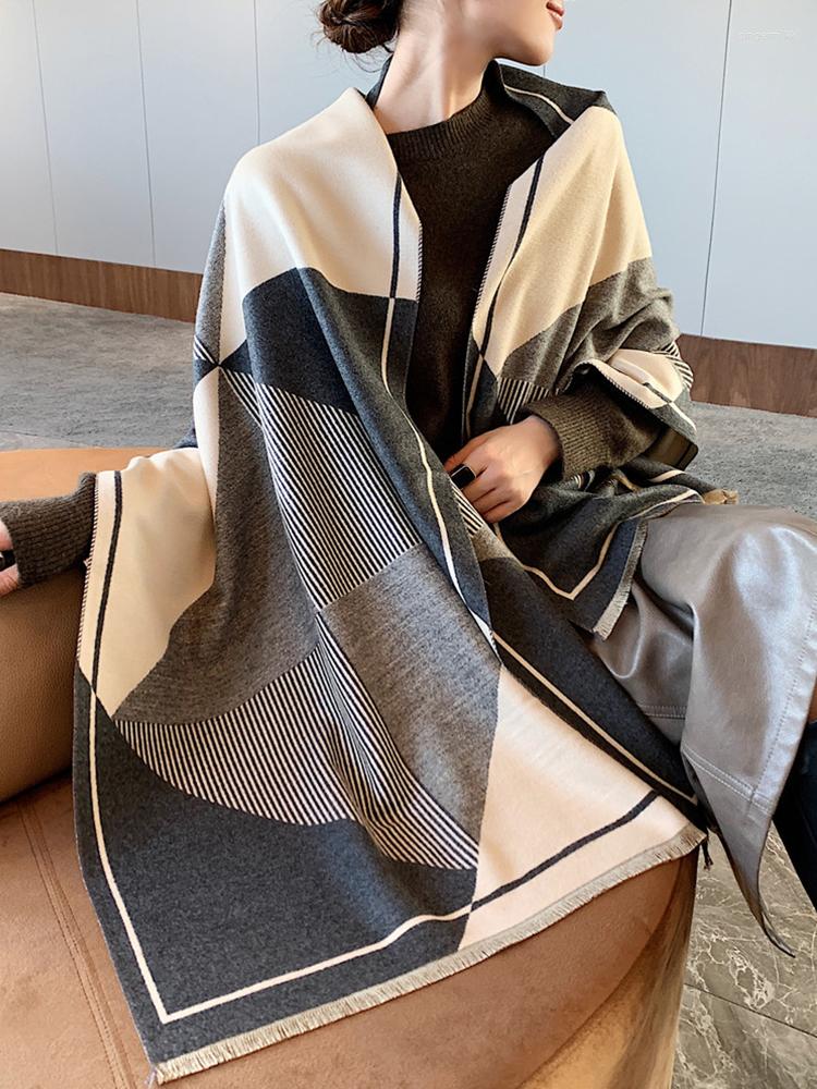 

Scarves Luxury Imitation Cashmere Elegant Women Scarf Winter Lady Plaid Scarve Wrap Shawl Pashmina Mujer Female Foulard Bufanda Stoles