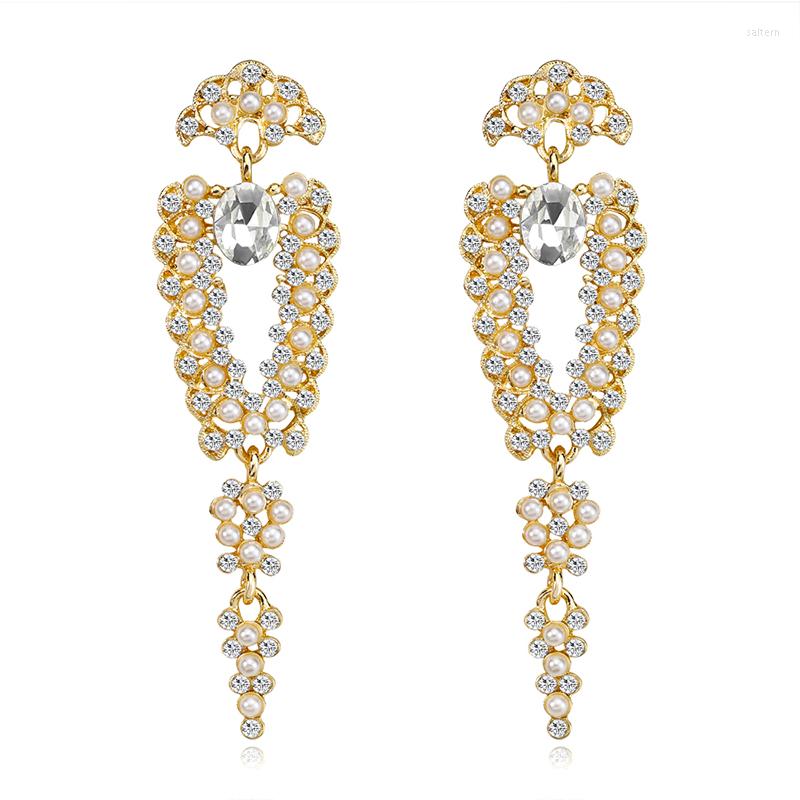 

Dangle Earrings Charming Pearl Crystal Rhinestone For Women Gift Wedding Party Fashion Earring Jewelry
