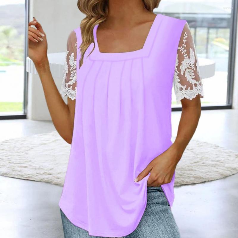 

Women's Blouses Stylish Summer Tops Elastic Vivid Floral Leaves Print Women Thin Lightweight T-shirt Daily Clothing, Green