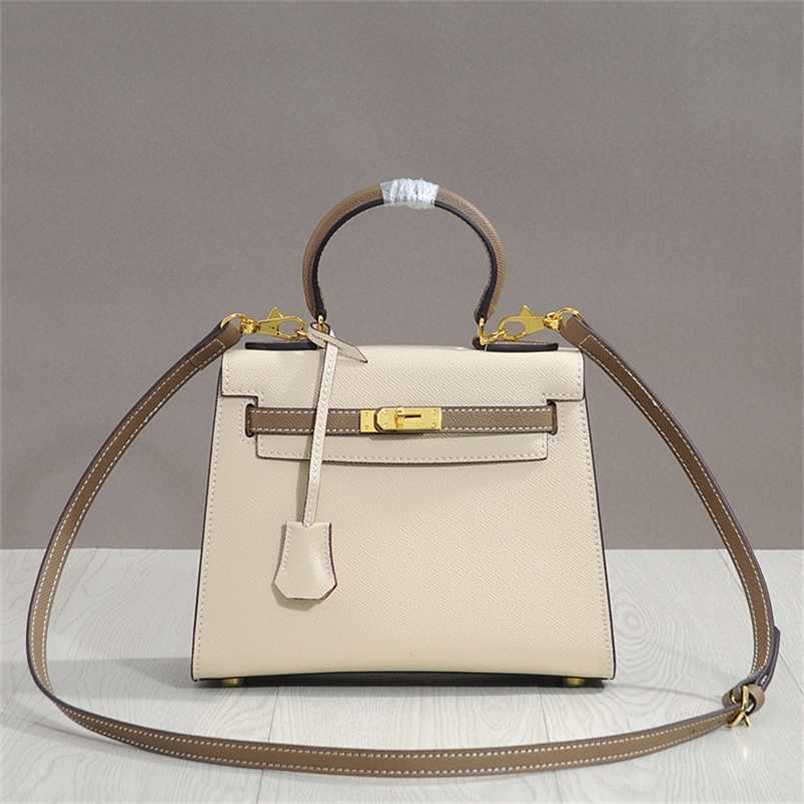 

Designer bag Designer 5A Kelys Genuine bag 2023 Fashion Hand Palmprint Women's Fashion Handheld Shoulder Genuine Leather qq, Seagull grey with glazed blue 25cm