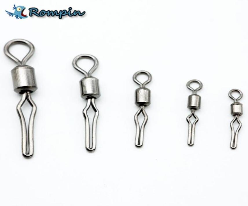

Rompin 50pcslot Swivel with side line clip fishing tackle fishhooks fishing connector fishing swivels with snap size 2 4 6 8 103895105