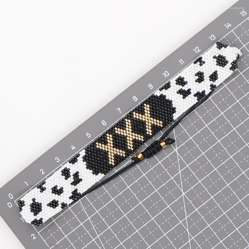 

Strand Rice Bead Bracelet XXX Letters Pattern Vintage Personalized Trendy Minimalist Hand-woven Bohemian Adjustable Beaded