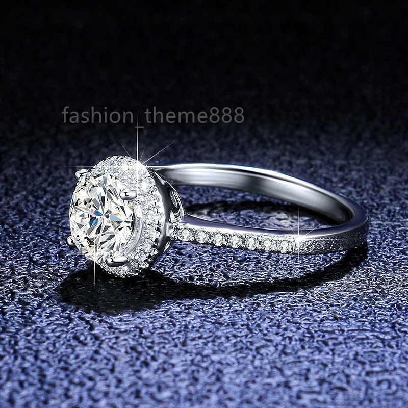 

custom GRA D color 3EX 1CT 2CT 3CT pure silver 925 moissanite ring for women