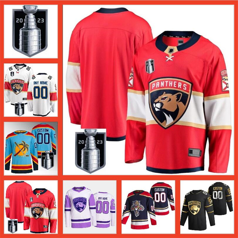 

2023 Stanley Cup Final Hockey Jersey leksander Barkov Matthew Tkachuk MNHLOO Sergei Bobrovsky Carter Verhaeghe Sam Bennett Reinhart Brandon Montour Aaron Ekblad, Color