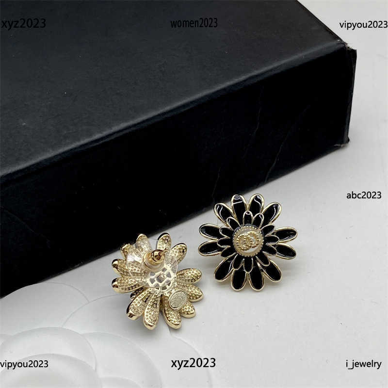 

women designer Earrings Fashion Luxury Double layered black petal design Hoop & Huggie high quality jewelry #Including brand box new arrival
