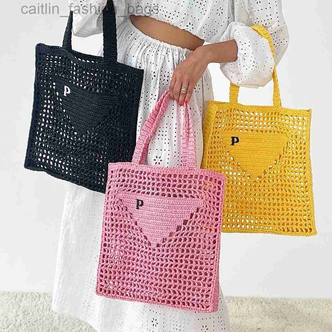 

Designer Beach Bags Raffia Straw Shoulder Bag Summer women's weave Beach bags handbag clutch hollow out tote crossbody travel fashion handbags, 1-black