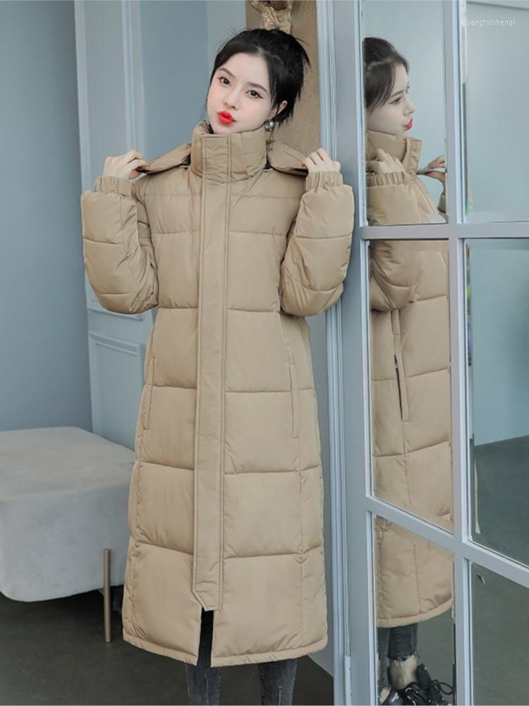 

Women' Trench Coats Parka Mid-Length To Ankle Loose Overknee Thickened Hoodie Coat Cotton-Padded Winter 288m, Beige