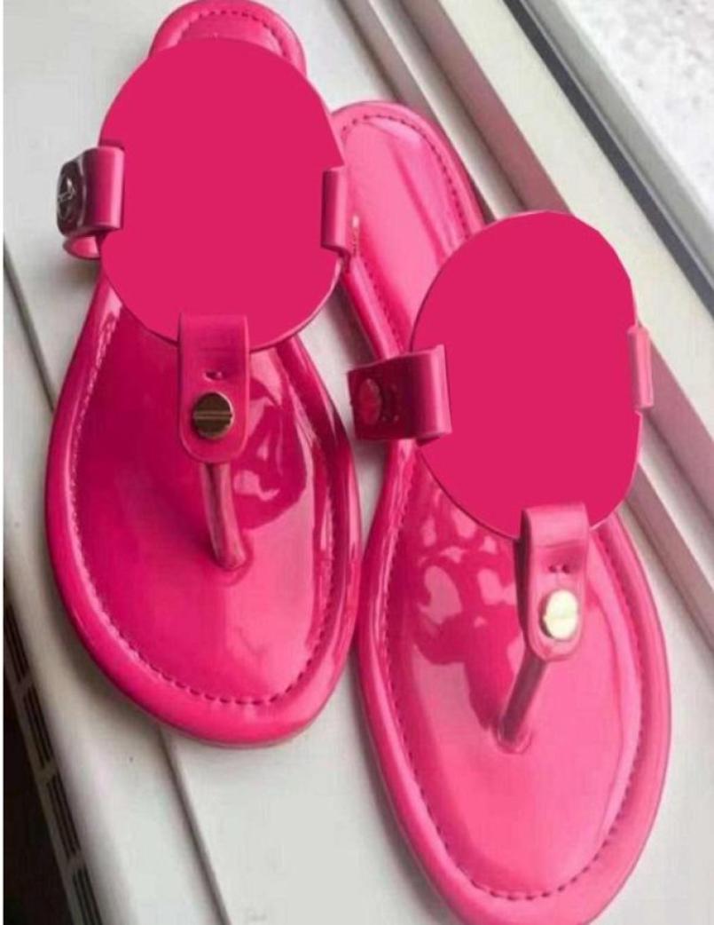 

2022 Women Sandals Hollow out logo Flat Slippers Sandal Studded Girl Shoes Arrivel Jelly Platform Slides Lady casual Flip Flops wi1378035, Beige
