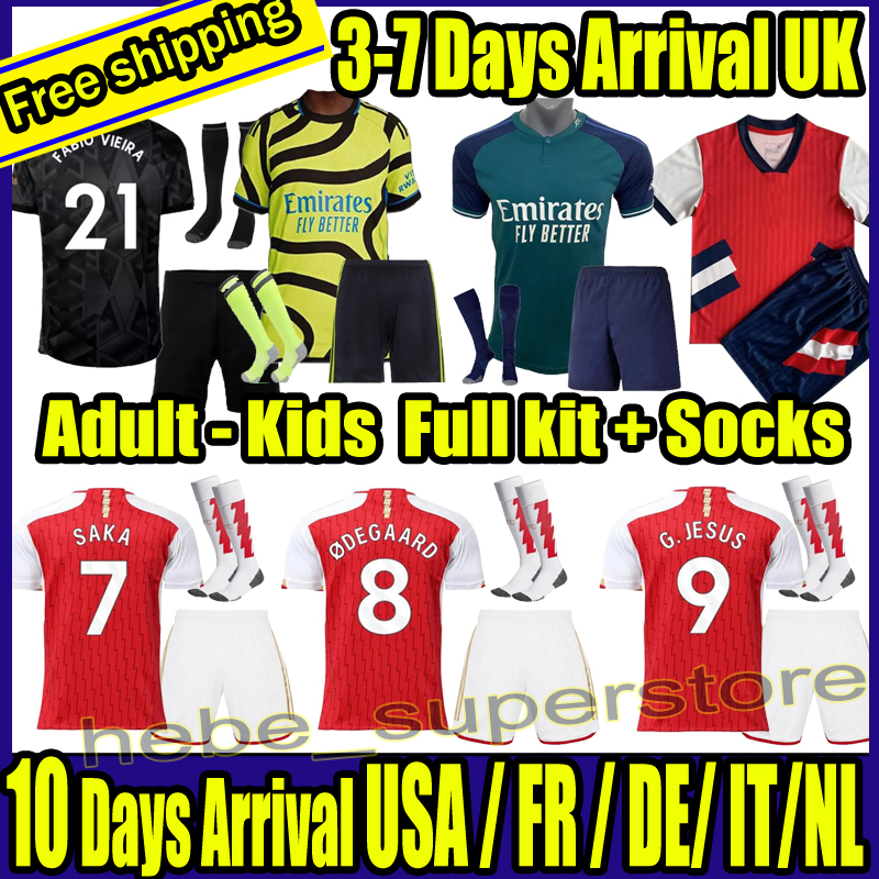 

22 23 24 Adult / Kids Full Soccer set 23 24 G.JESUS SAKA soccer jerseys SMITH ROWE ODEGAARD TROSSARD MARTINELLI KIWIOR TOMIYASU ArSen jersey 2023 2024 top football shirt, 22/23 home