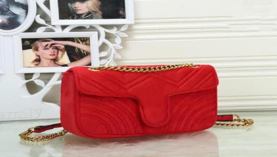 

Red Top quality handbag Marmont velvet bags Gold Chain handbags women famous brands shoulder bag Luxurys Designers Bags purses cha4563379