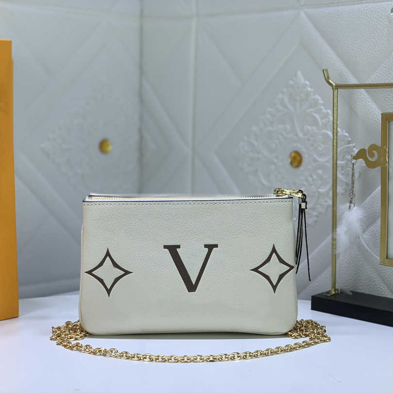 

Famous Designer Women Double Zipper Pocket Bag Luxury Canvas Messenger Bag Classic M69203 M80084 Handbag Chain One Shoulder Diagonal Span Bags, Style 1
