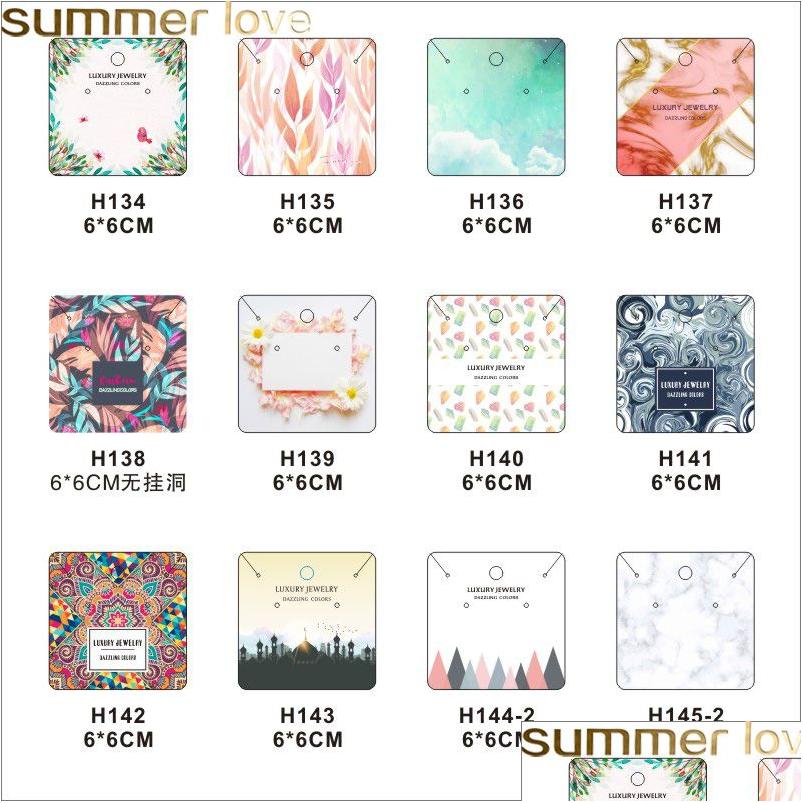 

Tags Price Card 100Pc / Lot Jewelry Earring Ear Studs Hanging Holder Display Hang Cards 6X6Cm No Printing Paper Packing Diy Handmad Dhfbh