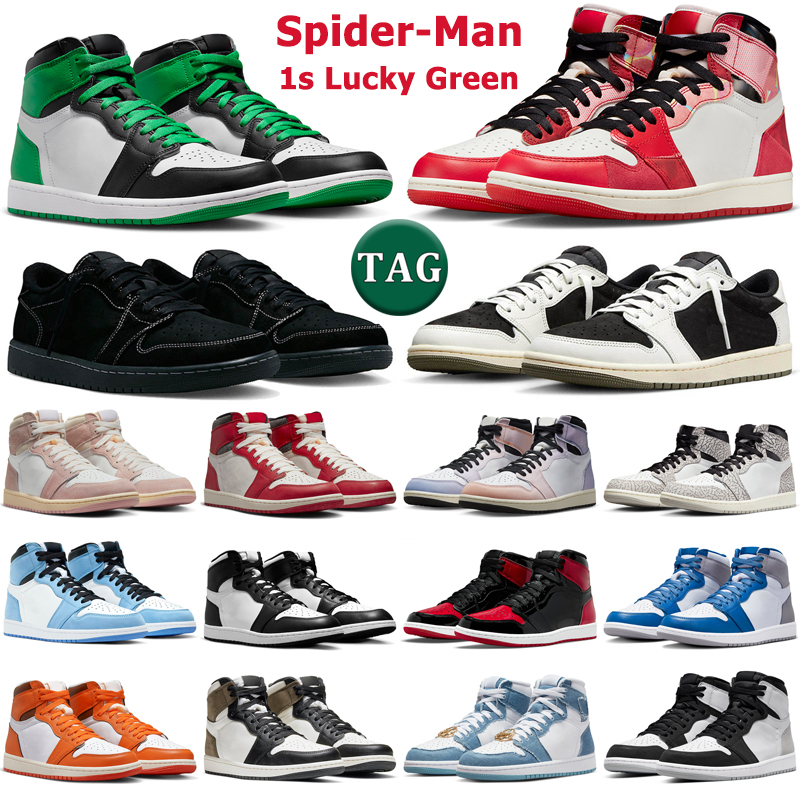

1 low Olive spides man basketball shoes men women 1s Black Phantom Lost and Found Lucky Green White Cement True Blue Patent Bred mens trainers outdoor sports sneakers, 10