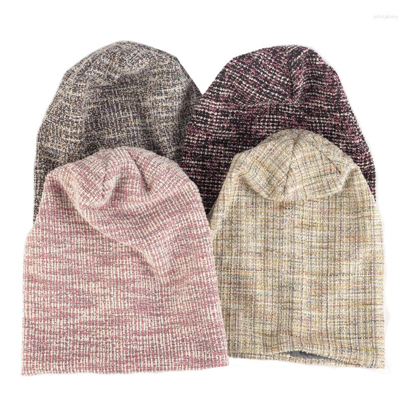 

Berets Elegant Fashionable Warm Beanie Women Casual Soft Elastic Skullies Hat Men Outdoor Windproof Hip Hop Bonnet Plaid Beanies, Beige