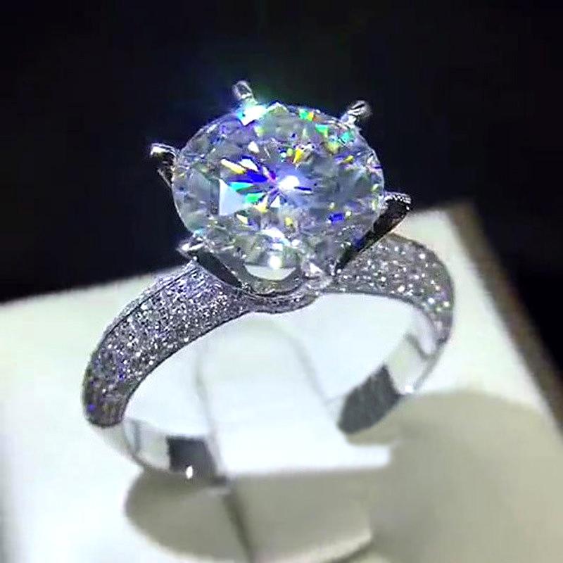 

Wedding Rings 10mm Big CZ Stone For Women Inlay Full Shiny Cubic Zirconia Engagement Female Fashion Jewelry AnelWedding