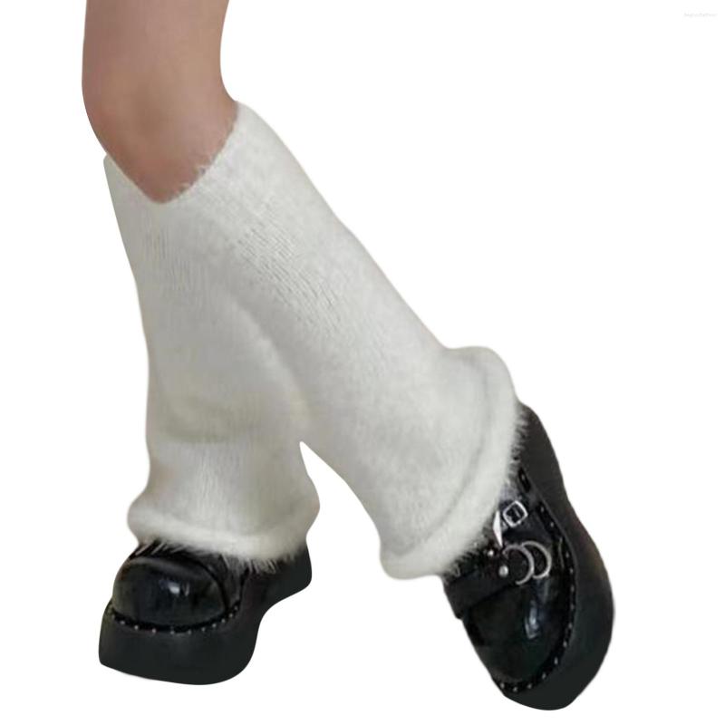 

Women Socks Fashion Plush Flared Style Below Knee Mid Tube For And Girls, Black