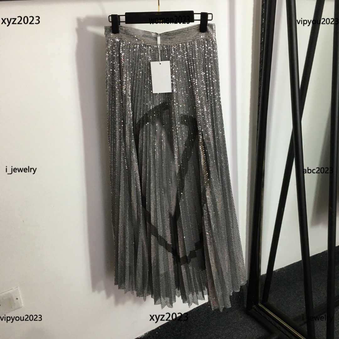 

designer dress Summer Full body sequin design dresses for woman Size -XL high quality High waisted pleated half skirt May26, #1
